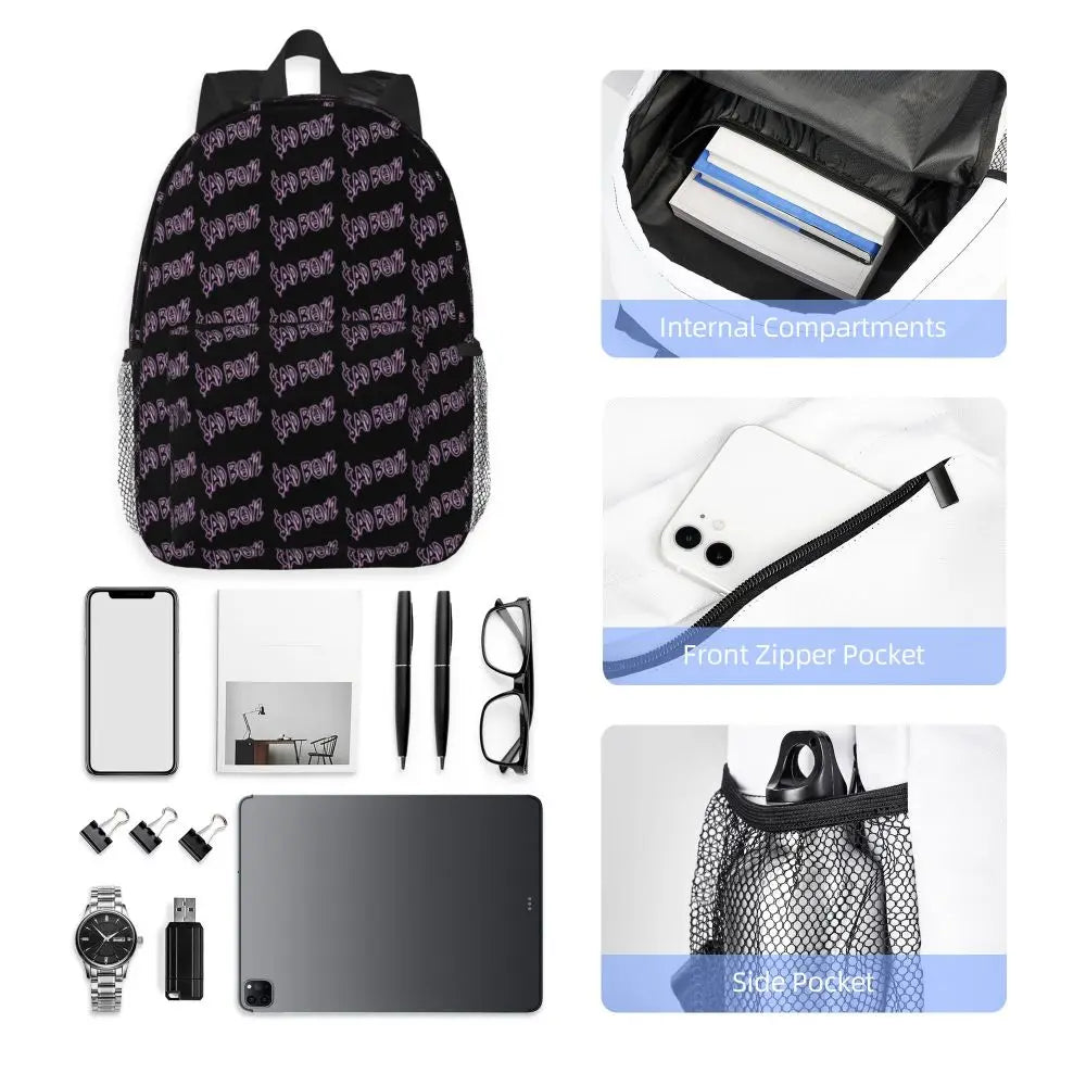 Junior H Sad Boyz Logo Backpack – Purple