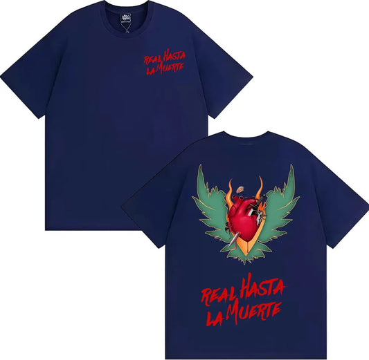 Anuel AA RHLML 2 “Real Hasta La Muerte” T-Shirt – Navy Blue