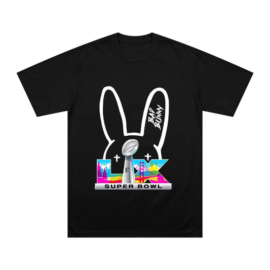 Bad Bunny “Super Bowl” Logo T-Shirt (Black)