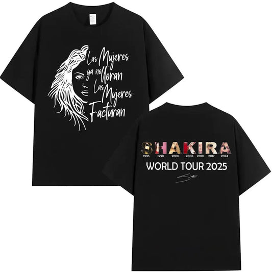 Shakira Las Mujeres Ya No Lloran World Tour 2025 T-Shirt – Black
