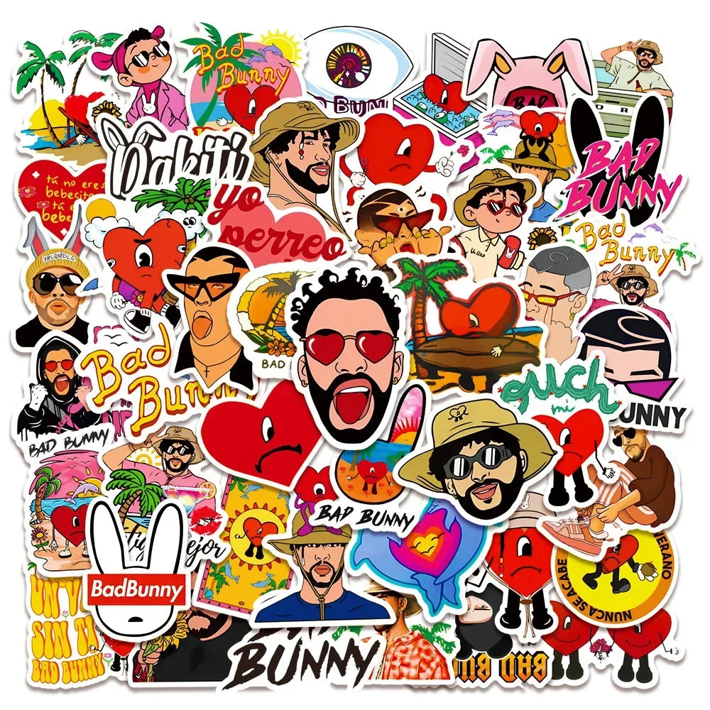 50PCS Bad Bunny Stickers Set
