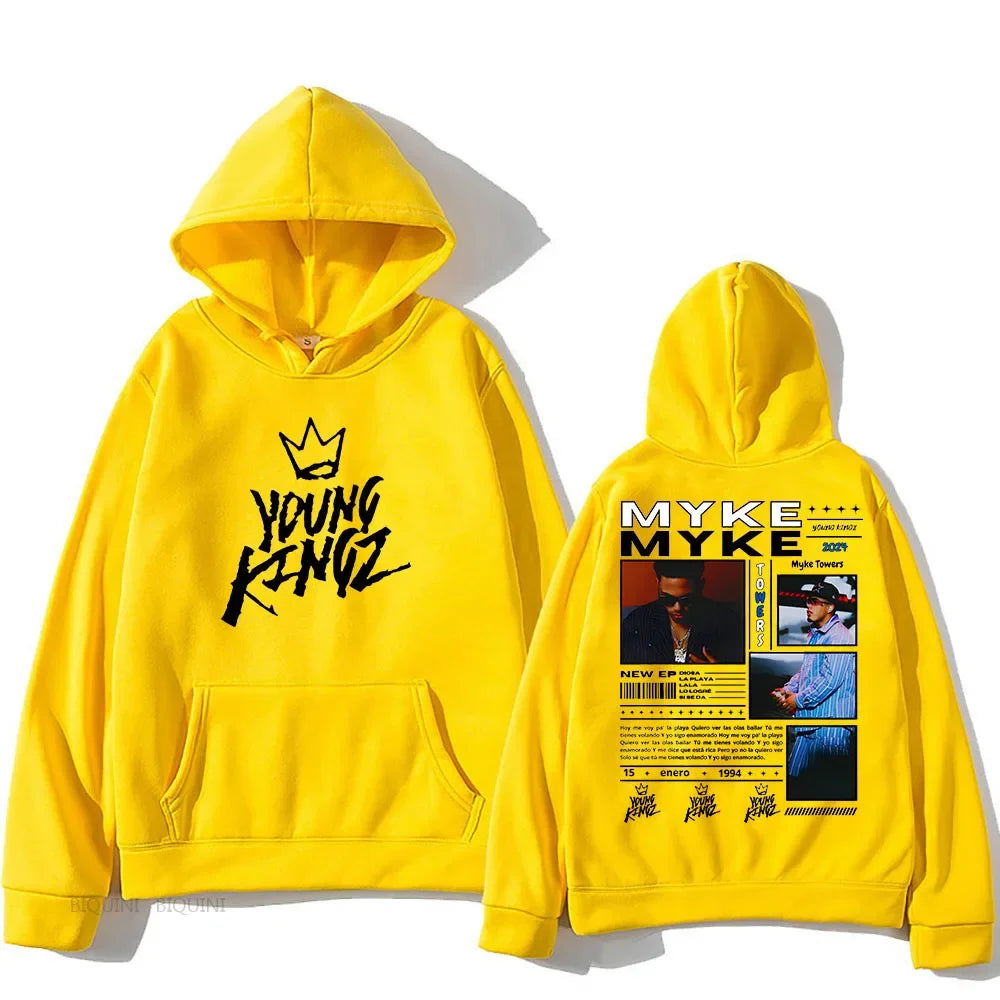 Yellow Myke Towers Young Kingz Hoodie