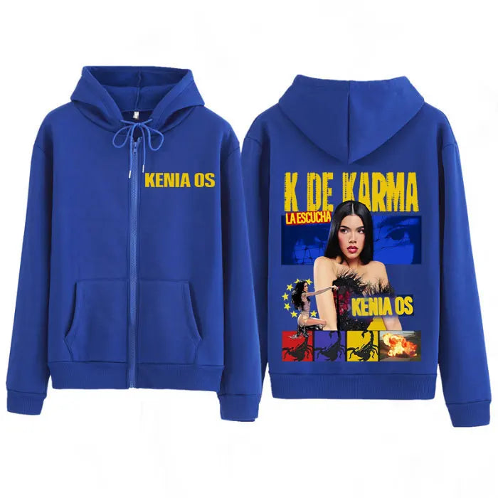 Kenia OS K de Karma Zipper Hoodie - Blue