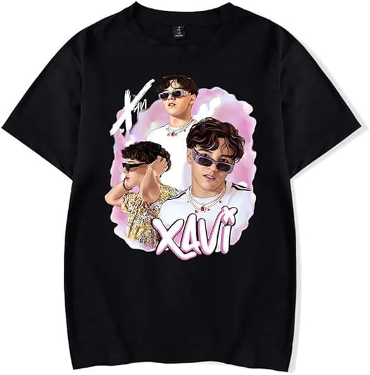 Xavi Retro Portrait T-Shirt – Black