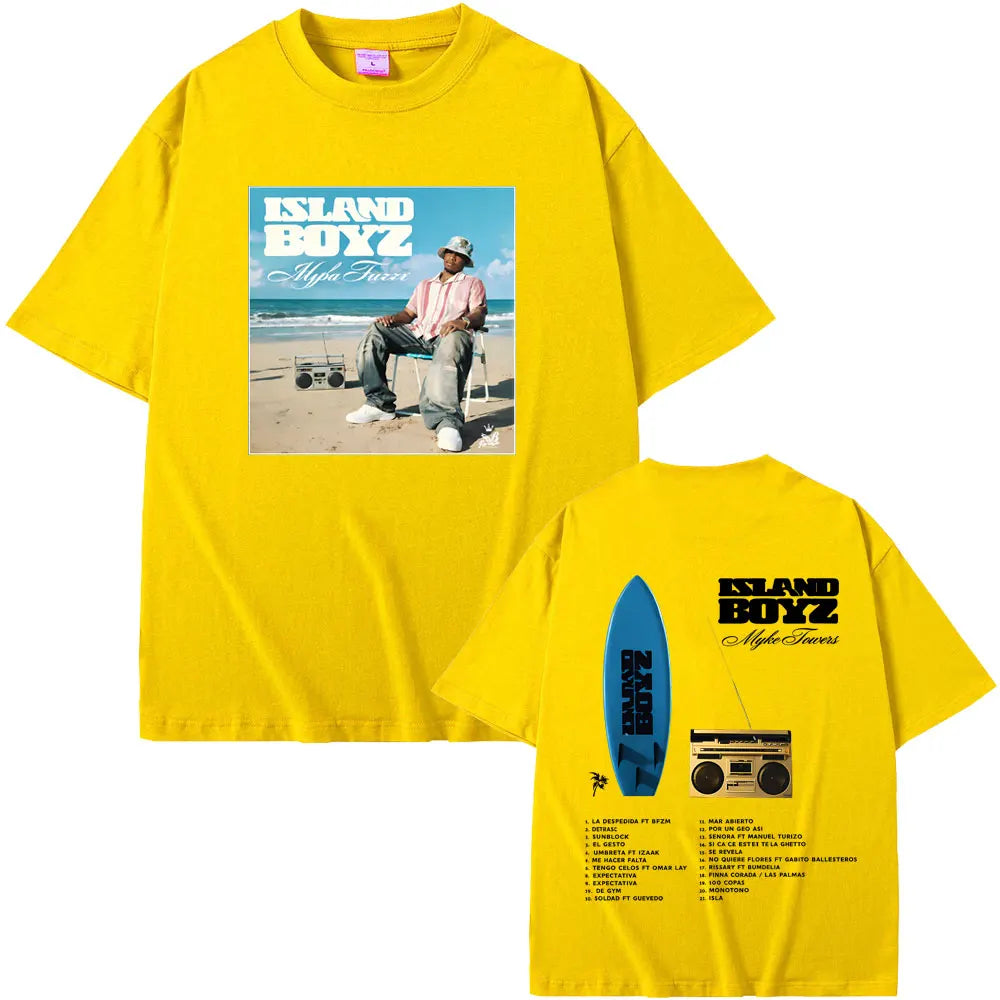 Myke Towers Island Boyz Surfboard T-Shirt - Yellow