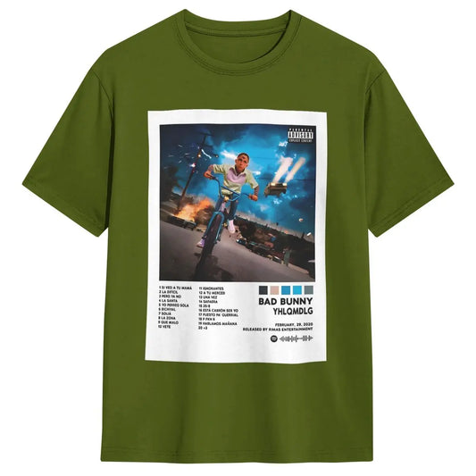 Bad Bunny YHLQMDLG T-Shirt – Army Green