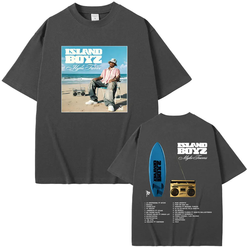 Myke Towers Island Boyz Surfboard T-Shirt - Dark Grey