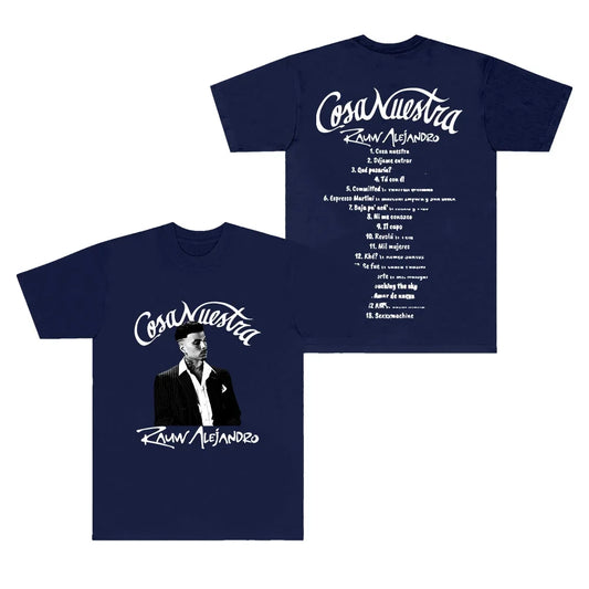 Rauw Alejandro Cosa Nuestra Tracklist T-Shirt - Navy Blue