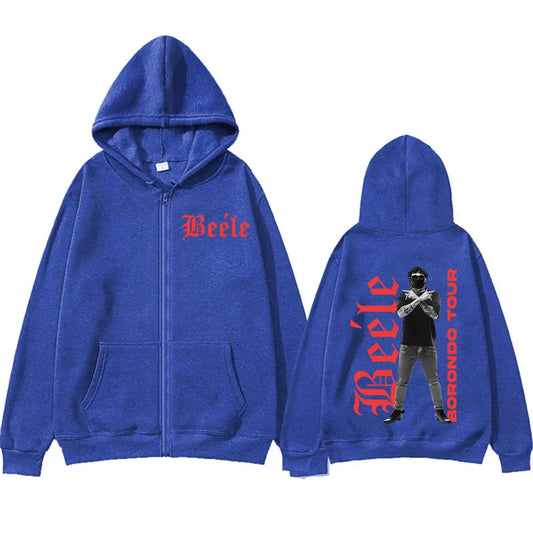 Beéle Borondo Tour 2025 Zip-Up Hoodie – Blue (Limited Edition)