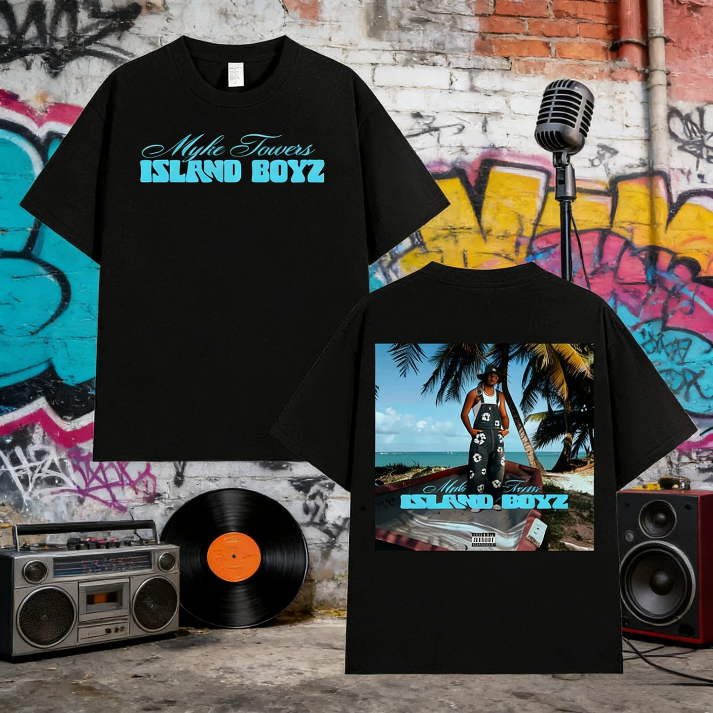 Myke Towers ISLAND BOYZ T-Shirt – Gray