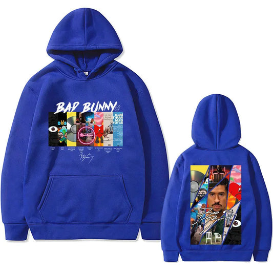 Bad Bunny All Album Hoodie – Blue