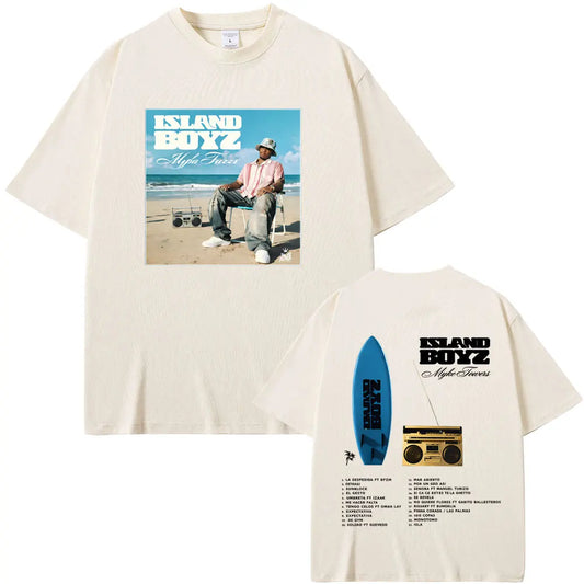 Myke Towers Island Boyz Surfboard T-Shirt - Beige
