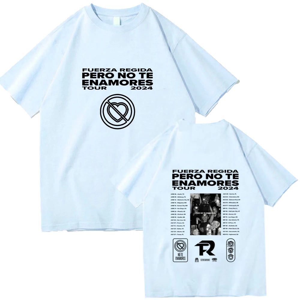 Fuerza Regida “Pero No Te Enamores Tour 2024” T-Shirt – Sky Blue