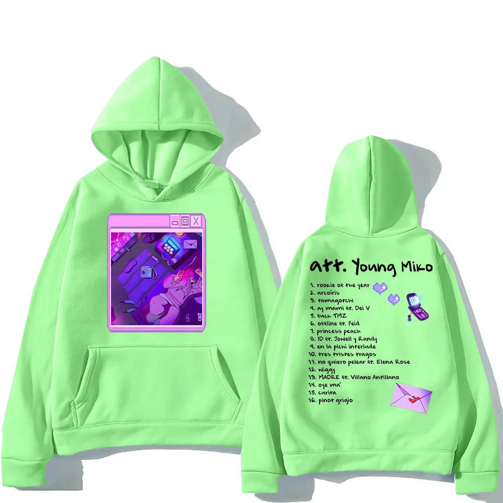 Young Miko Hoodie – Att. Album Light Green