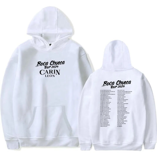 Carín León Boca Chueca 2024 Tour Hoodie – White