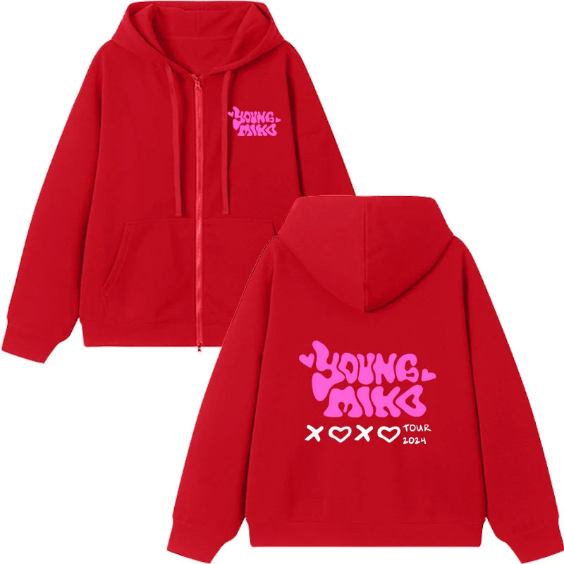 Young Miko Att. Zipper Hoodie – Gray