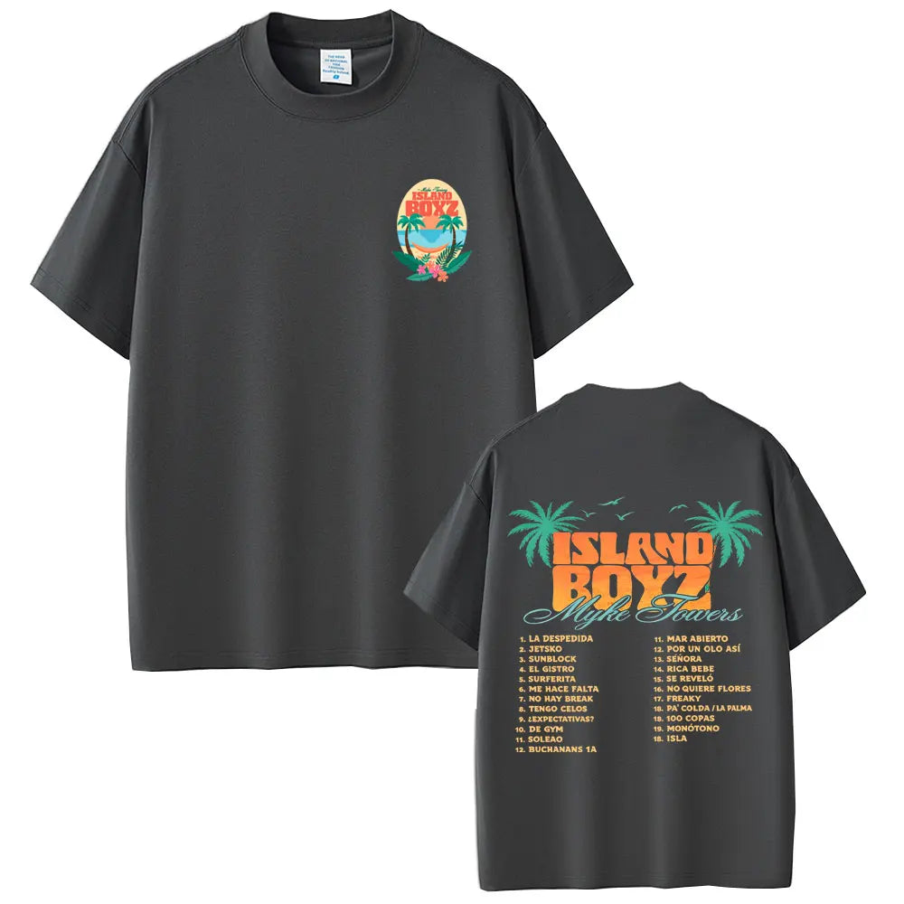 Myke Towers Island Boyz Album T-Shirt - Dark Grey