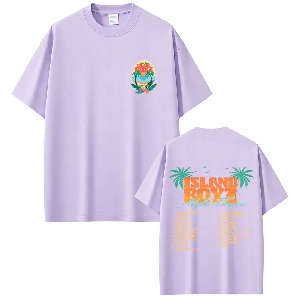 Myke Towers Island Boyz Album T-Shirt - Purple