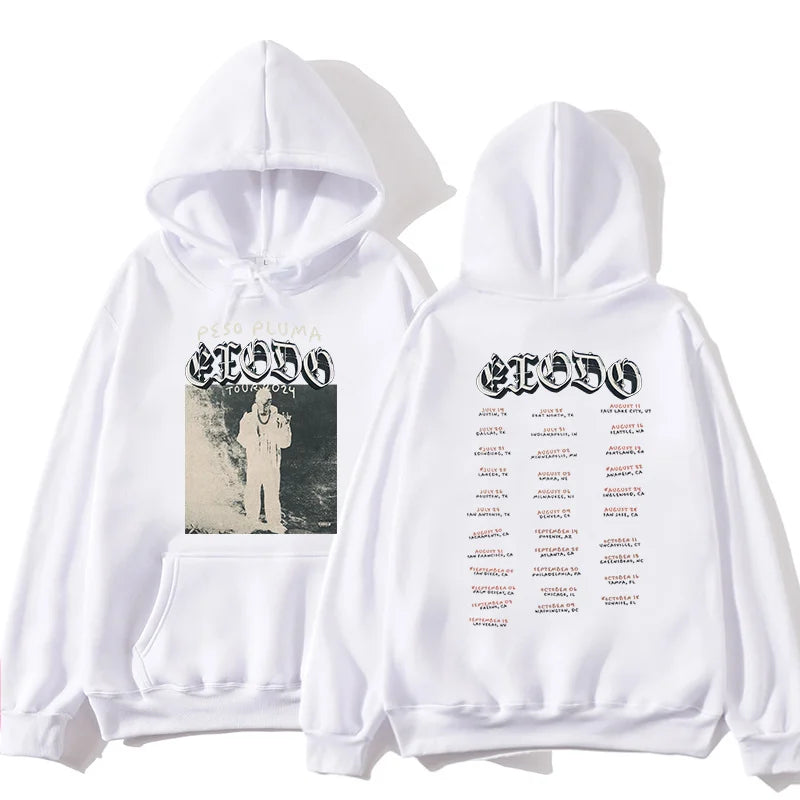 Peso Pluma Éxodo Tour Merch Hoodie - White