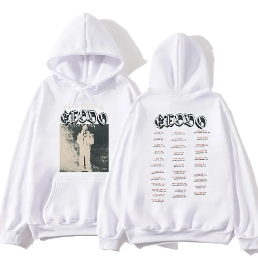 Peso Pluma Éxodo Tour Merch Hoodie - White