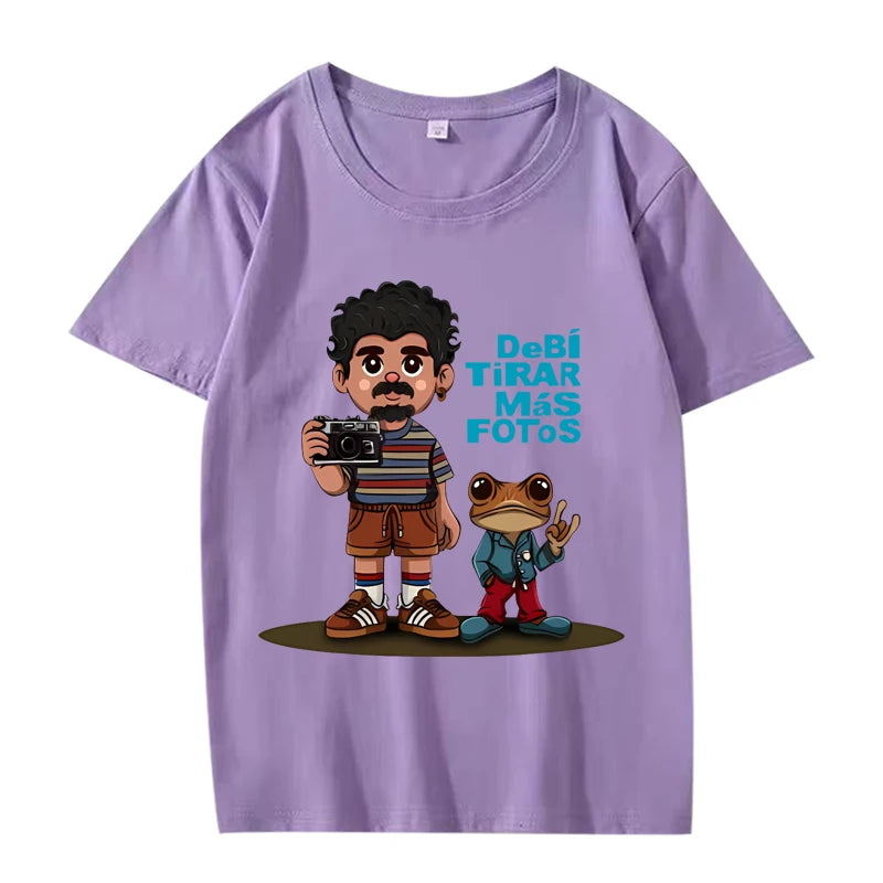Bad Bunny “Debí Tirar Más Fotos” Cartoon T-Shirt – Purple