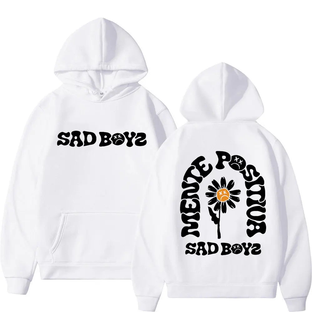 Junior H Sad Boyz “Mente Positiva” Hoodie – White