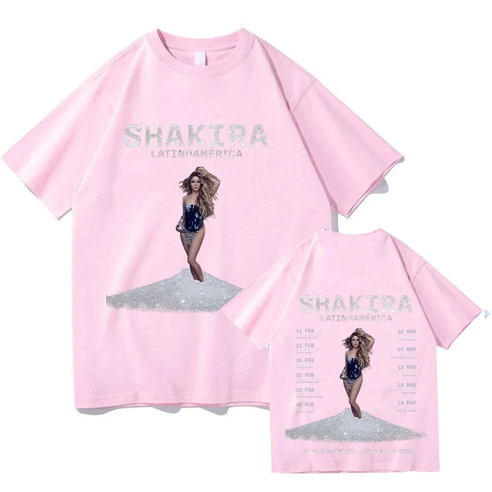 Shakira Las Mujeres Ya No Lloran World Tour 2025 T-shirt Pink