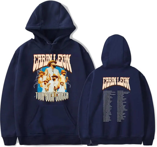 Carín León Boca Chueca 2024 Tour Hoodie – Navy Blue