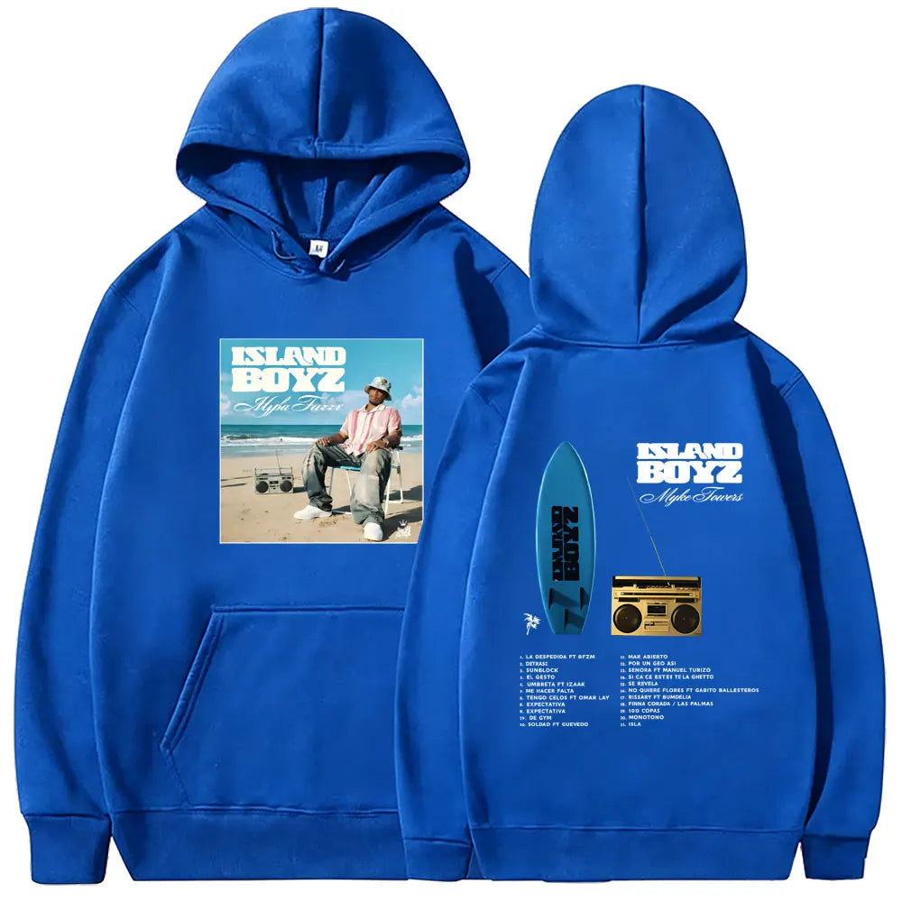 Myke Towers Island Boyz Surfboard Hoodie - Blue