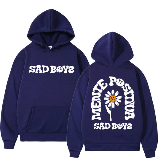 Junior H Sad Boyz “Mente Positiva” Hoodie – Navy Blue