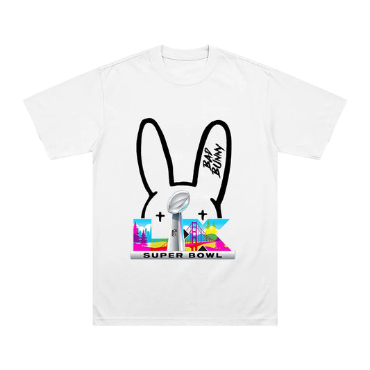 Bad Bunny “Super Bowl” Logo T-Shirt (White)