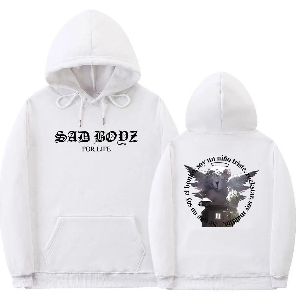 Junior H x Sad Boyz “For Life” Hoodie – White