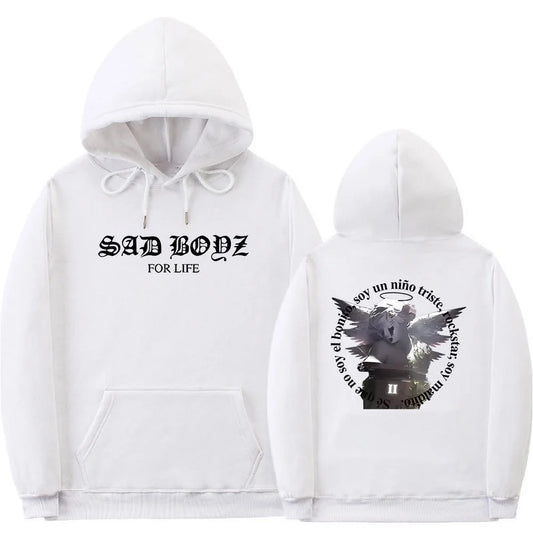 Junior H x Sad Boyz “For Life” Hoodie – White
