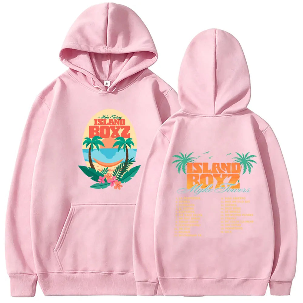 Myke Towers Island Boyz Tropical Hoodie - Pink