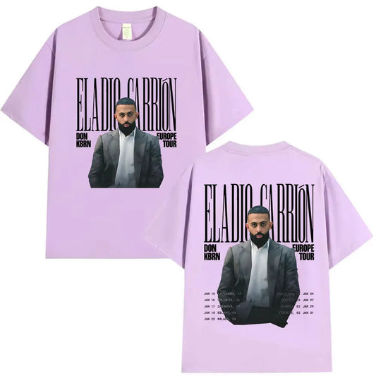 Rapper ELADIO CARRIÓN DON KBRN WORLD TOUR 2025 T-Shirt – Purple