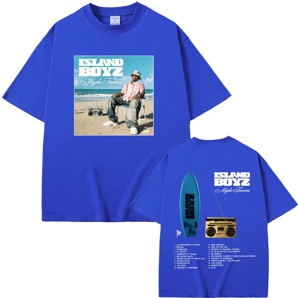 Myke Towers Island Boyz Surfboard T-Shirt - Blue