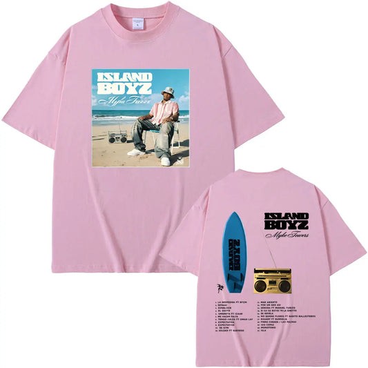 Myke Towers Island Boyz Surfboard T-Shirt - Pink