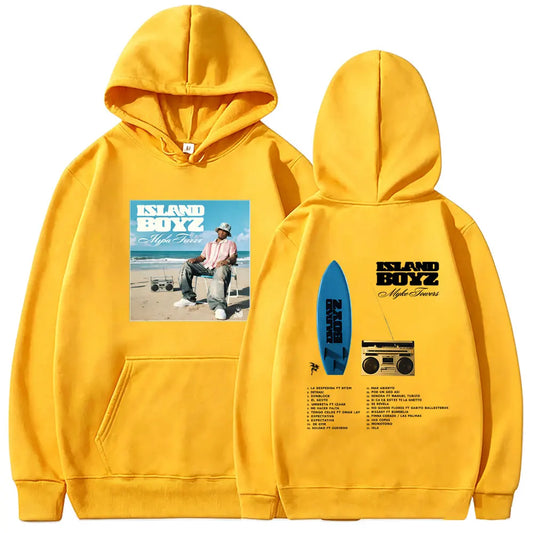 Myke Towers Island Boyz Surfboard Hoodie - Yellow