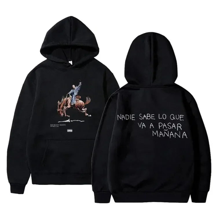 Bad Bunny Hoodie – Nadie Sabe Lo Que Va A Pasar Mañana (Black)