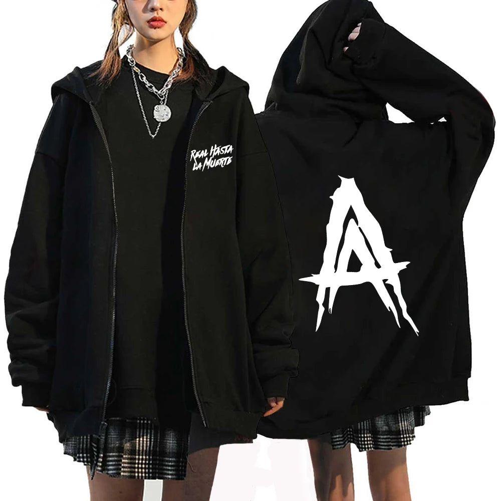 Anuel AA LLNM2 Zip Hoodie – Black