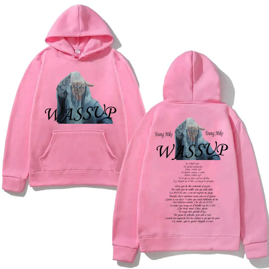 Young Miko “WASSUP” Hoodie – Pink