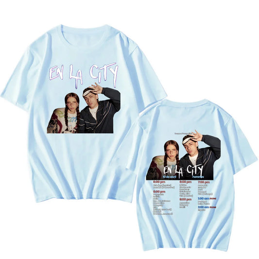 Trueno & Young Miko “EN LA CITY” T-Shirt – Sky Blue