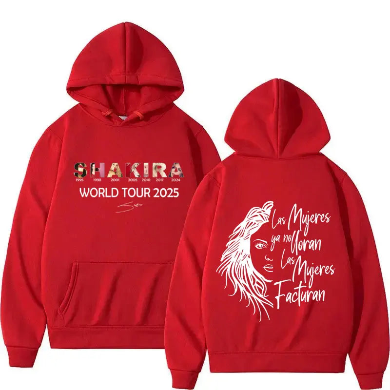 Shakira Las Mujeres Ya No Lloran World Tour 2025 Hoodie – Red