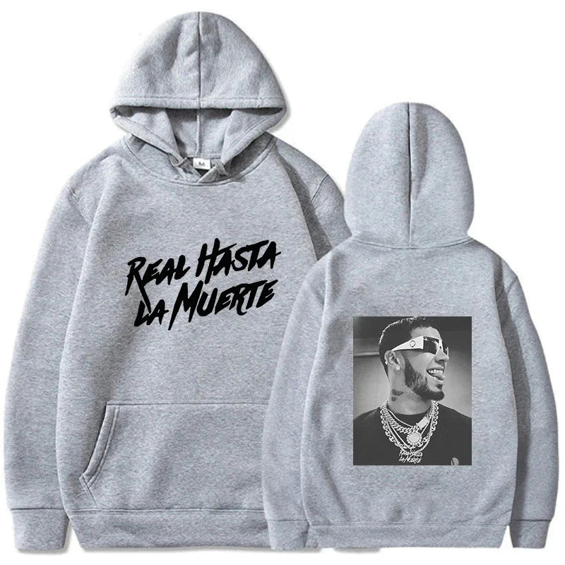 Anuel AA Real Hasta La Muerte Hoodie – Gray