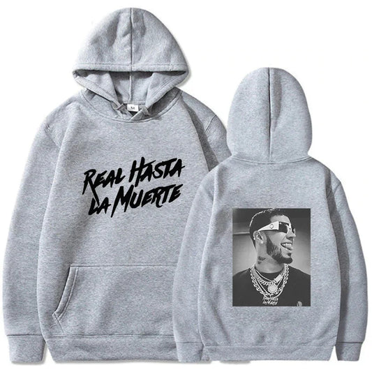 Anuel AA Real Hasta La Muerte Hoodie – Gray