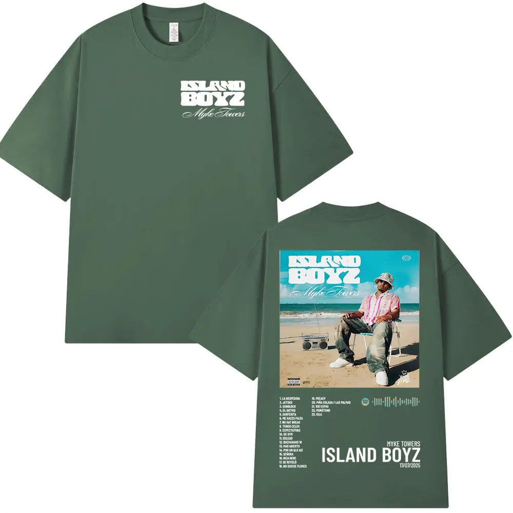 Myke Towers Island Boyz Album T-Shirt - Green