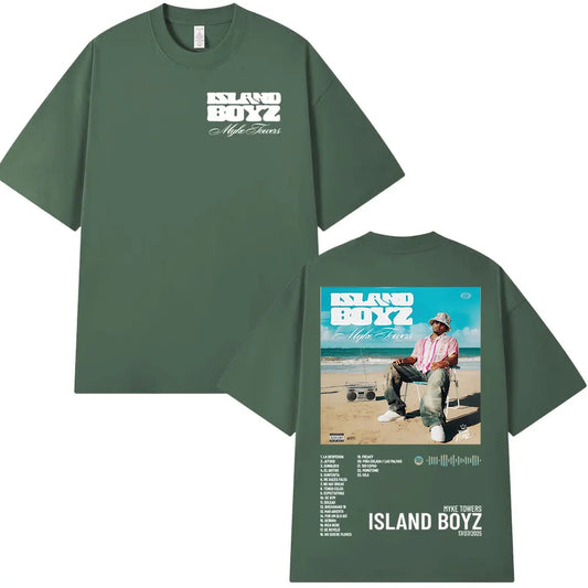 Myke Towers Island Boyz Album T-Shirt - Green