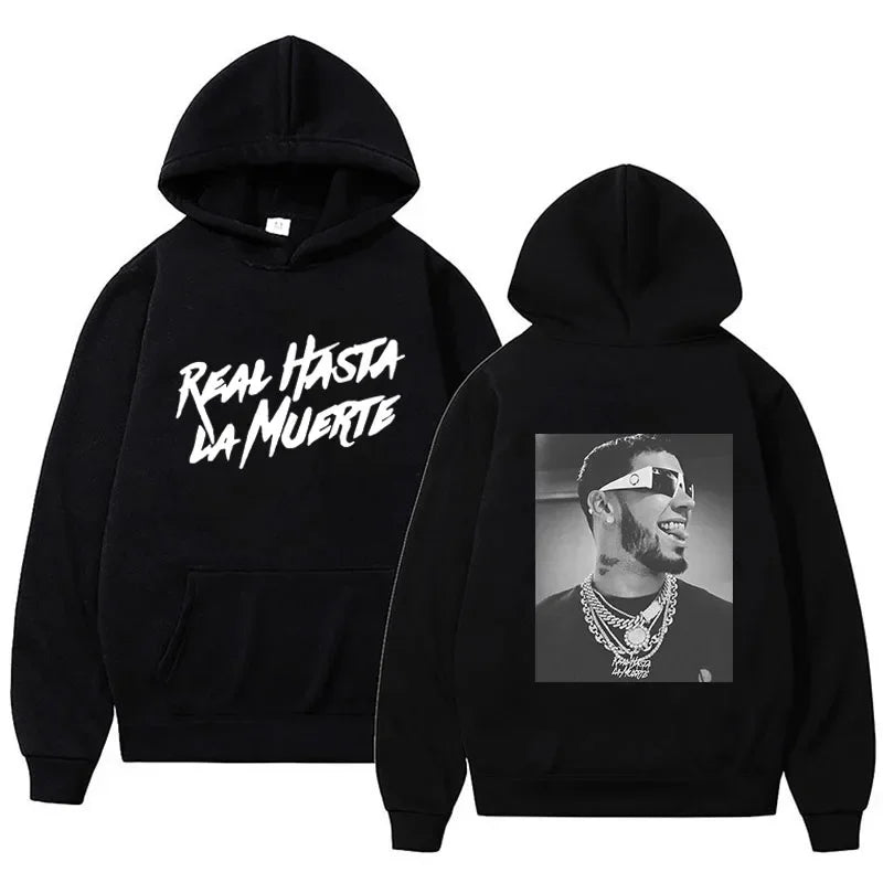 Anuel AA Real Hasta La Muerte Hoodie – Black