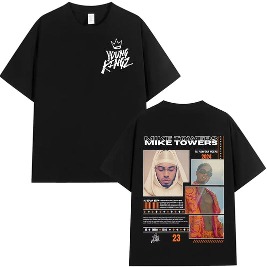Myke Towers “Young Kingz – La Pantera Negra 2024” T-Shirt – Black