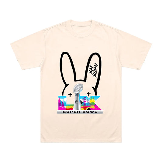Bad Bunny “Super Bowl” Logo T-Shirt (Beige)
